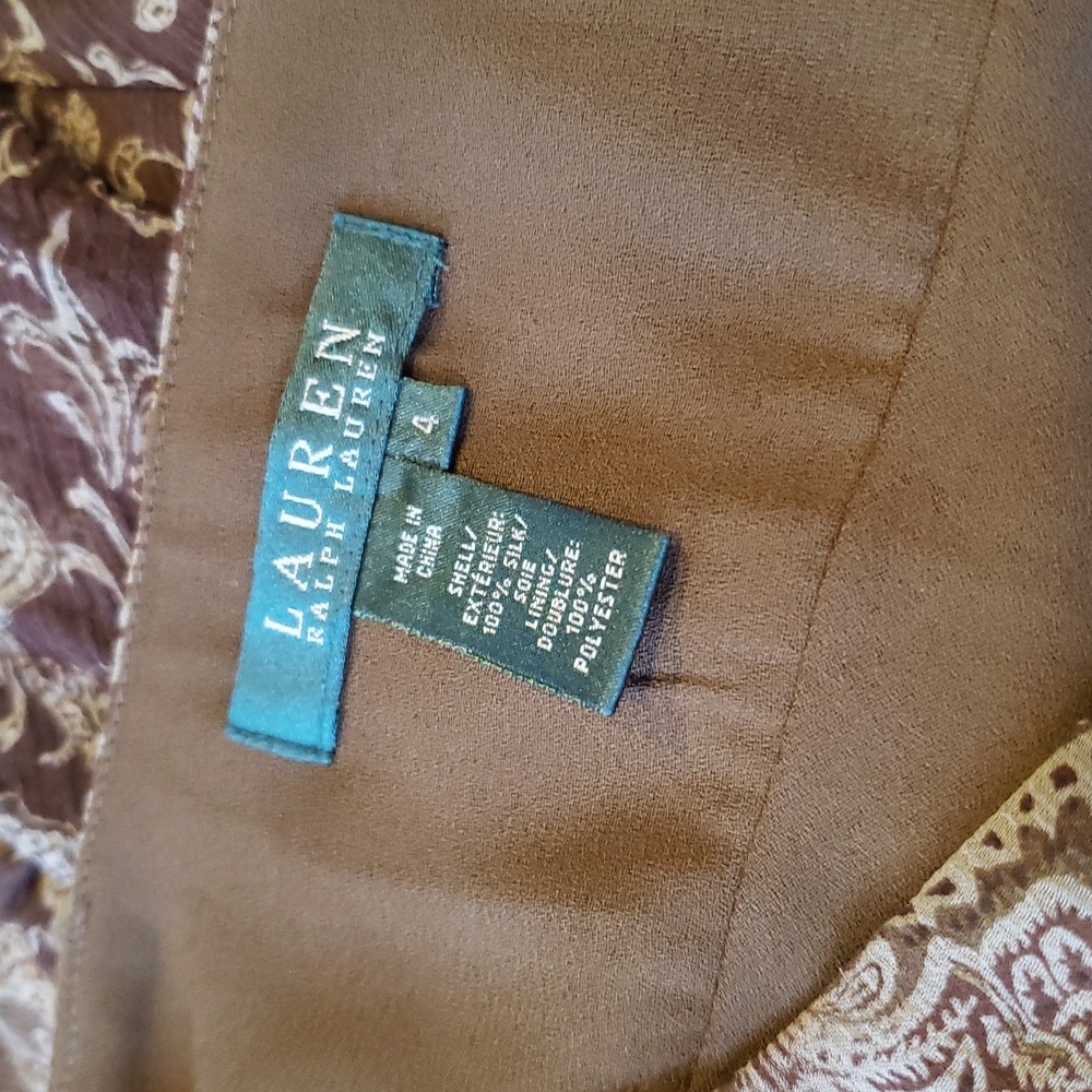 $4.99 Ship! Lauren Silk Paisley Skirt 4 - Picture 7 of 8